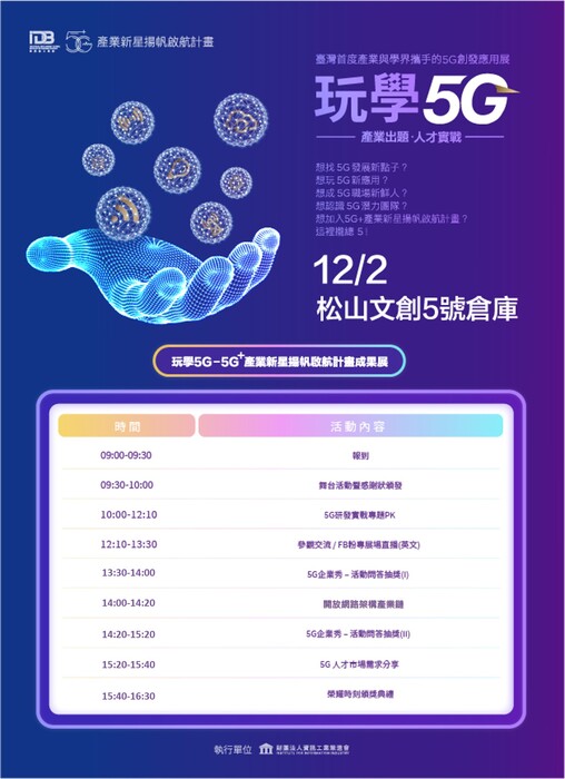 【活動】「玩學5G」-臺灣首度產業與學界攜 手的5G創發應用展圖片
